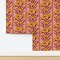 Bohemian Botanical Folk Art Carnation Blossom Colorful Modern Farmhouse Boho Rustic Prairie Folk Style Floral Farmhouse Stripe Leaves Blossom Custom Pre-pasted Wallpaper by Spoonflower Pre-Pasted Wallpaper 2FT Wide